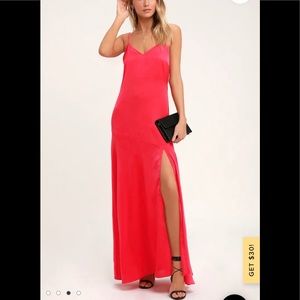 Lulus Satin Maxi Dress NWT
